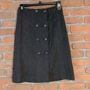 The Limited Gray Skirt Womens 2 Double Breasted Button Front Career Wear Hi Rise
